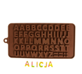 Miniatyrbild 2 av 2: Silikonform ALFABETBOKSTÄVER för choklad, praliner, is, sockerpasta