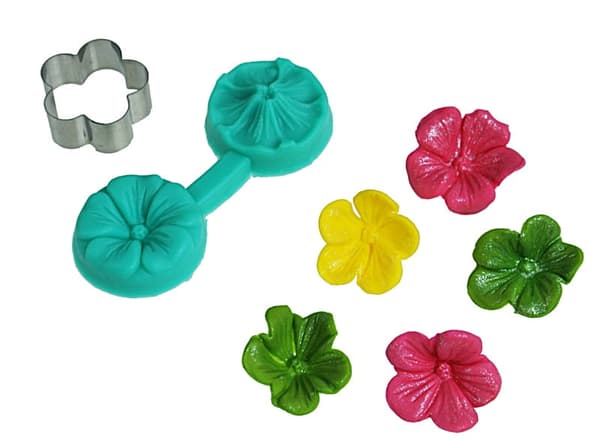 Silikonform + utstickare PENSÉBLOMMA BLOMMA