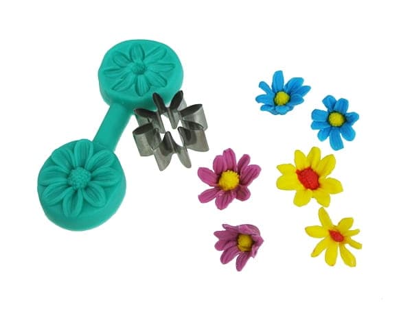 Silikonform för sockerpasta + MARGARYTKA BLOMMA utstickare