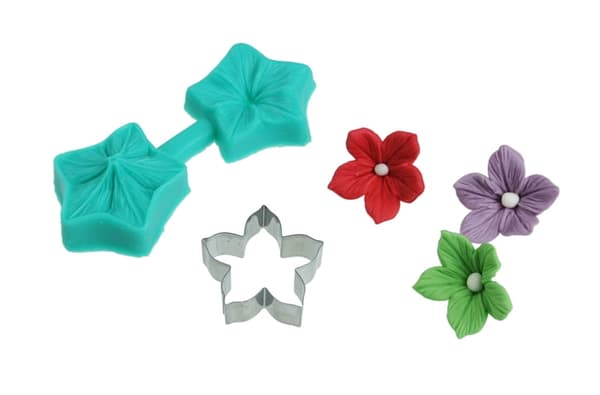 Silikoneform til sukkerpasta + udstikker AZALIA FLOWER FLOWER