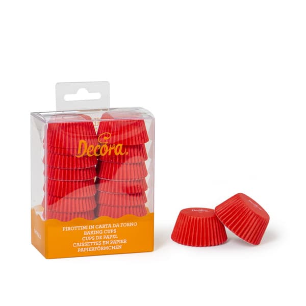 Papir cupcakeforme røde 32x22 mm DECORA 200 stk