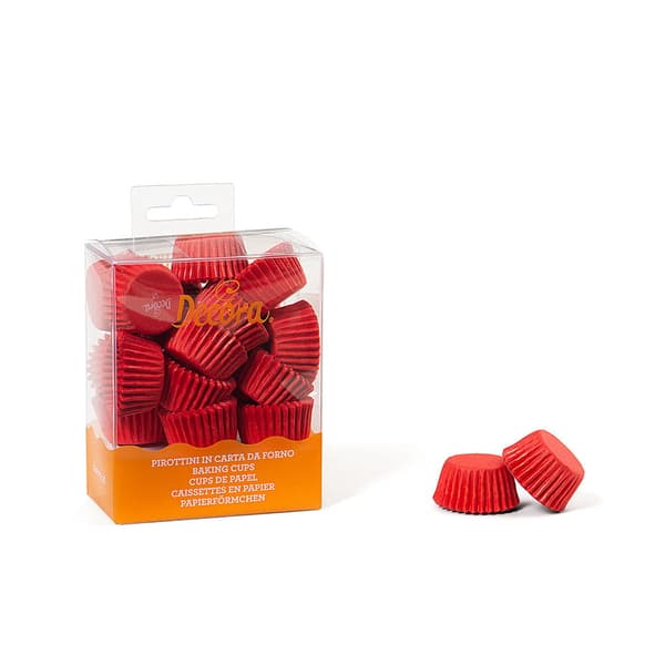 Mini paperiset muffinssivuoat punaiset 27x17 mm DECORA 200 kpl