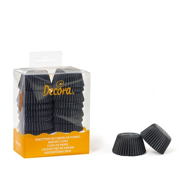 Pappersformar för muffins, svarta, 32x22 mm, DECORA, 200 st