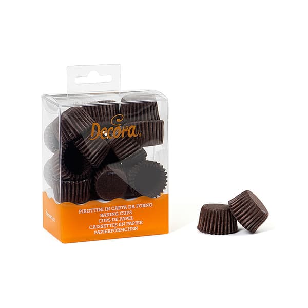Mini paperiset muffinssivuoat ruskeat 27x17 mm DECORA 200 kpl