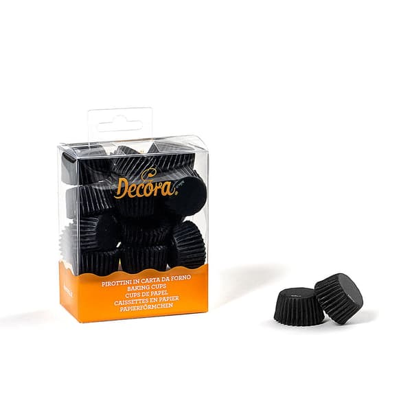 Mini paperiset kuppikakkuvuoat mustat 27x17 mm DECORA 200 kpl