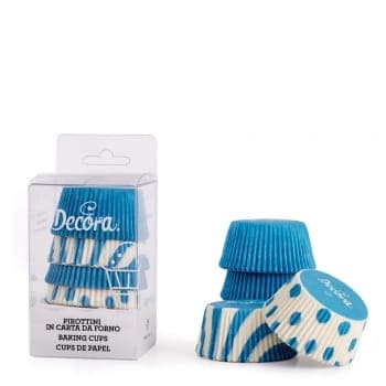 Papirforme til cupcakes BLUE FANTASY 50x32 mm DECORA 75 stk.
