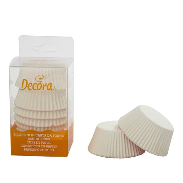 Papir cupcakeforme hvide 50x32 mm DECORA 75 stk
