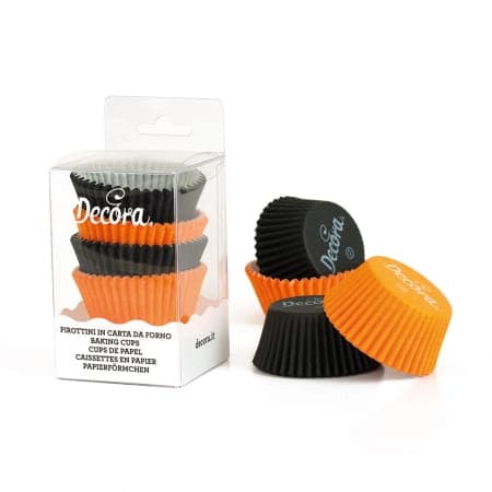 Pappers muffinsformar ORANGE-SVART 50x32 mm DECORA 75 st