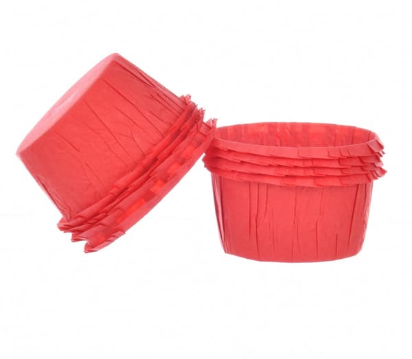 Papir cupcakeforme krøllede røde 55x35mm 25 stk. dekoration
