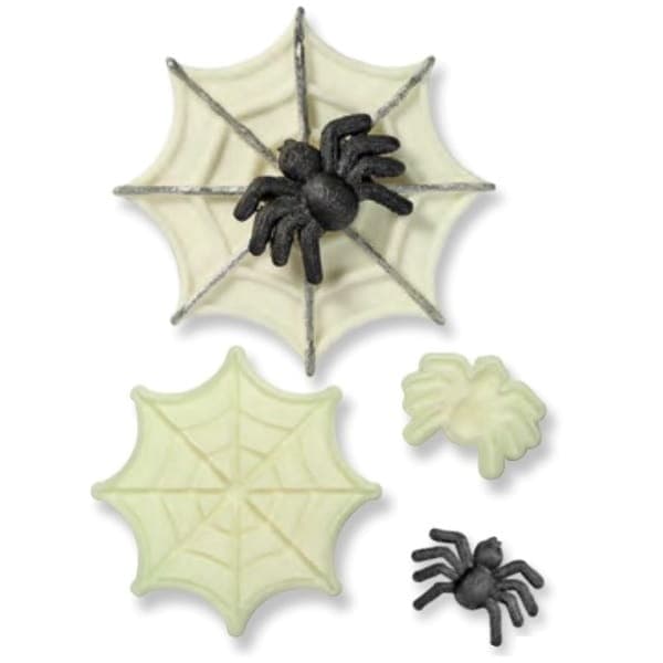 Sockerpastaform SPIDER WEB + SPIDER utstickare 2 st.