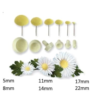 Set med 6 formar för blomcentrum