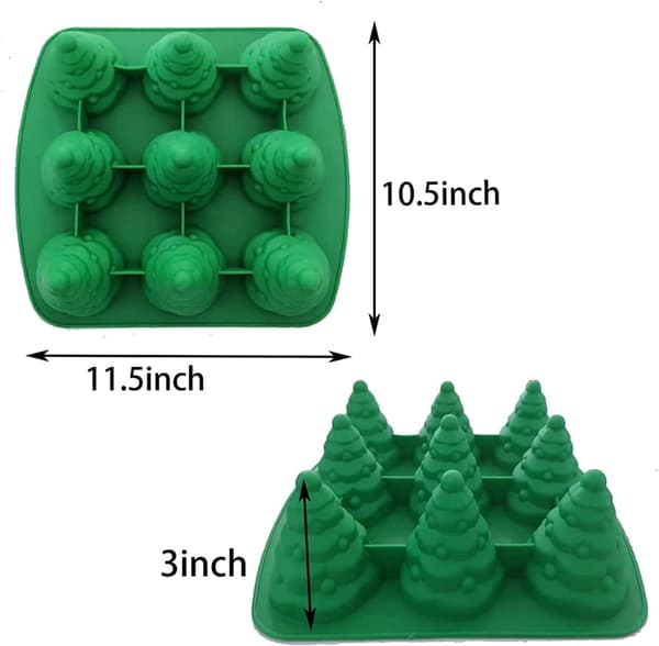 Silikoneform til bagning af enkelte portioner JULETRÆ 3D