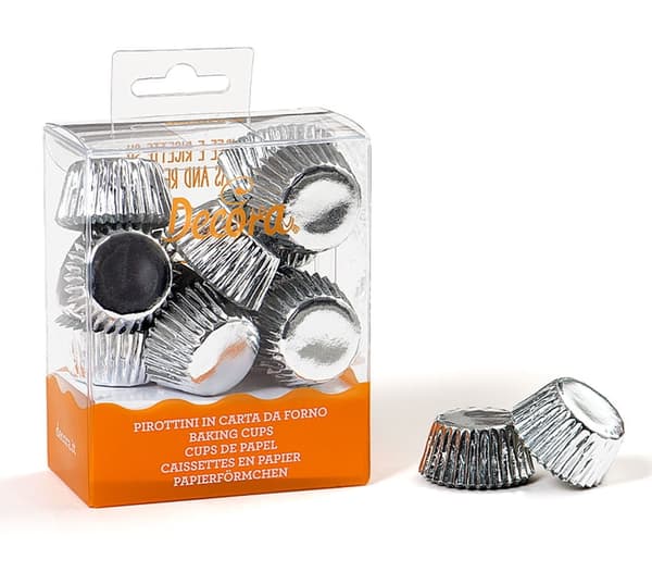 Mini-muffinsformar i papper, SILVER, 27x17 mm, DECORA, 180 st
