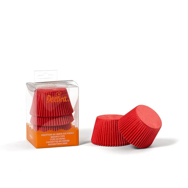 Papirforme til cupcakes, JUMBO RØDE, 55x45 mm, DECORA, 60 stk.