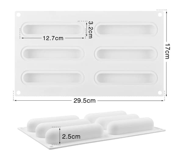 OVAL STRIP silikonform i en portion