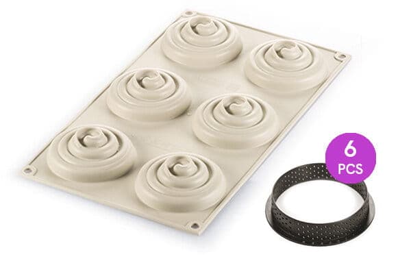Silikonform för portionsform MINI TARTE TWIST SET SILIKOMART