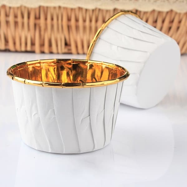 Cupcakeformar för muffinsformar VITGULD 50x40 mm / 50 st