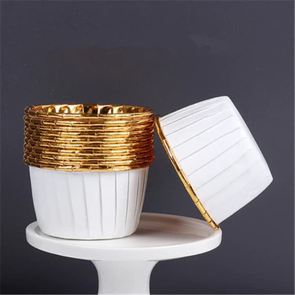 Cupcakeformar för muffinsformar VITGULD 50x40 mm / 50 st