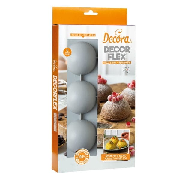 Silikonform för enportions HEMISPHERES SFHERES 70mm DECORA
