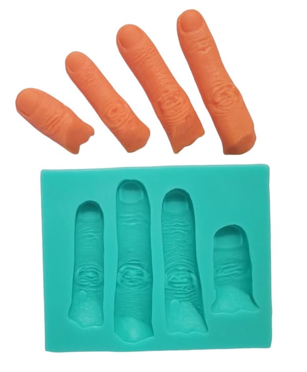 Silikonform för sockerpasta 3D-FINGRAR
