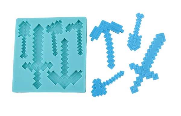 Silikonimuotti sokerimassalle 3D Minecraft SWORDS