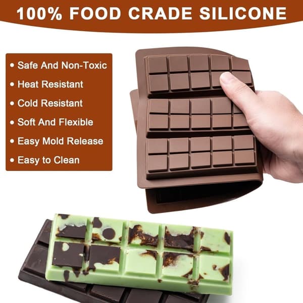 Lollanda Chokladform Silikon - 20.5x17.5 cm, djupa Dubai chokladformen, BPA-fri