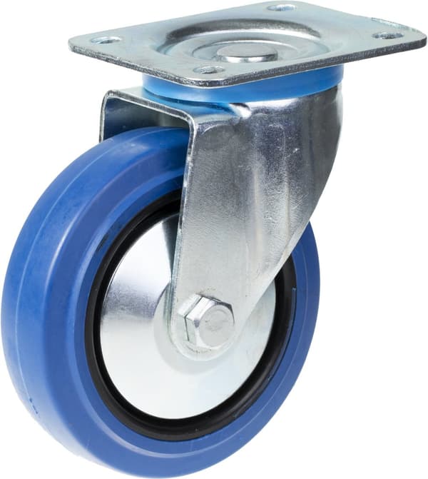 125mm 5" sininen kumi pyörivä kääntöpyörä vahva 800kg kapasiteetti, 4 kpl:n sarja