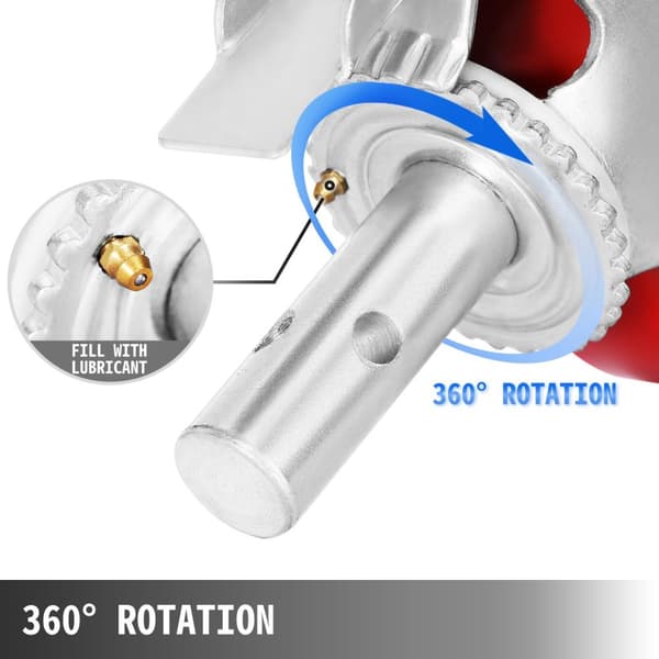 4st 8"x2" 1100 lbs lastkapacitet 360° svängbara hjul i polyuretan med broms, robust konstruktion, lätt att använda, bred applikation