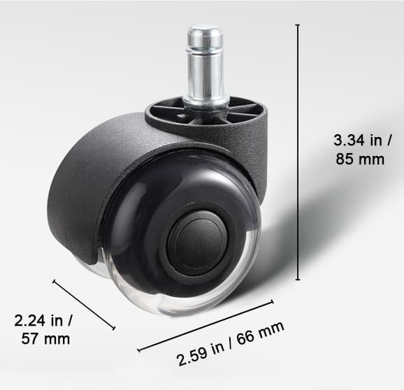 5st/set Ø-2 tums stolhjul, kontorsstolshjul, tvåhjulsdesign, tyst och smidigt rullande, robust och hållbar