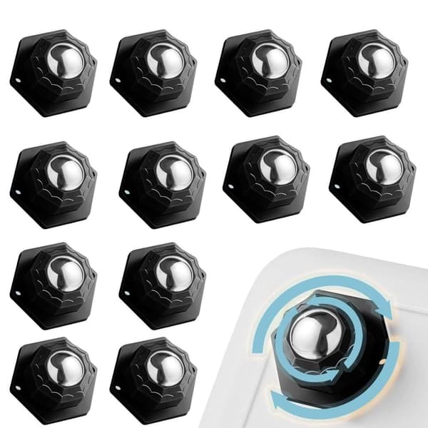 Lollanda 12-pack Tunga möbelhjul, 360° roterande, hög belastning, enkel montering, platt design för möbler och transport