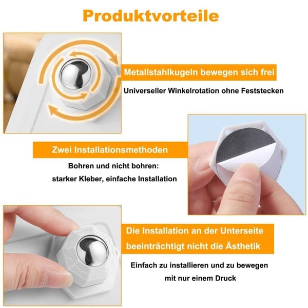 Lollanda 12-pack Tunga möbelhjul, 360° roterande, hög belastning, enkel montering, platt design för möbler och transport
