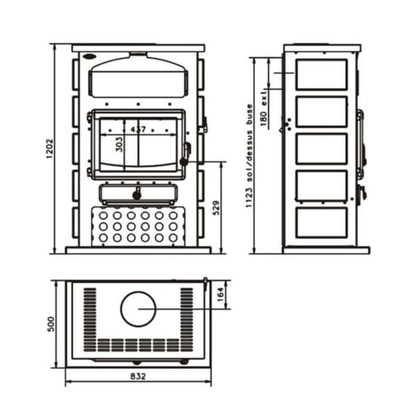 Godin Gjutjärnsvedspis 12kw antracitmålad - 350104000053