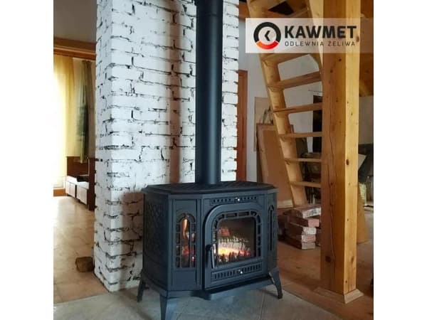 Takka P7 10,5 kW valurautatakka, lisäovi on oikealla