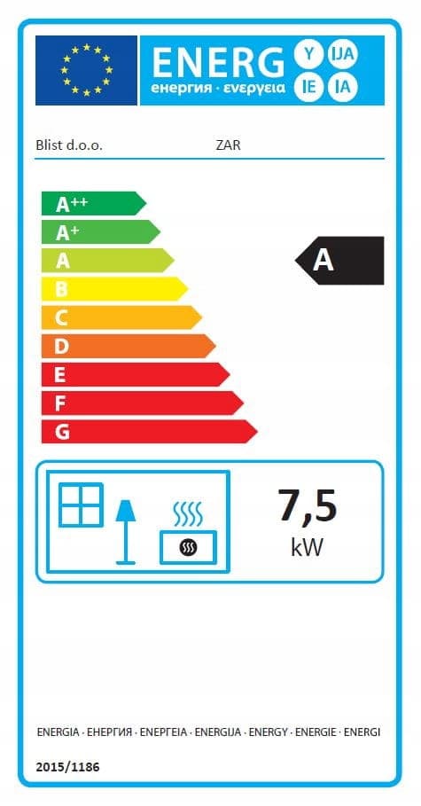 Brændeovn - energiklasse A - 12 kW