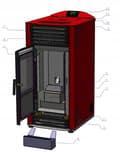 Miniatyrbild 4 av 9: Modern Pelletkamin 8kW - Stilren svart design - Minimal askproduktion