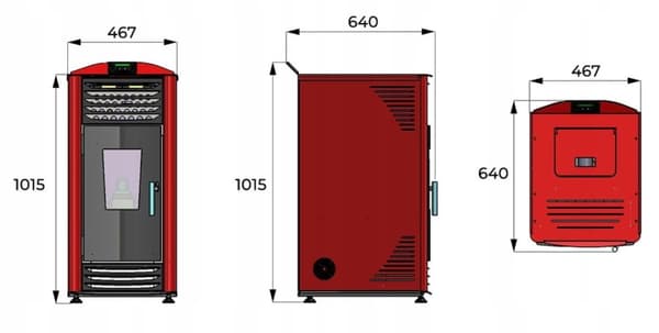 Modern Pelletkamin 8kW - Stilren svart design - Minimal askproduktion