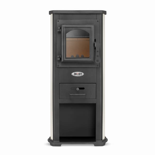Vikingchoice Jernovn med Kogeplade - 6,6kW til 8,5kW, Opvarmning op til 85m², Fjernbar Askebakke