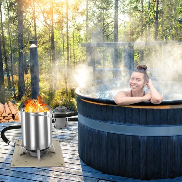 YUENFONG Pool Heating with Fire, Fire Pit, Wood Stove with Connection Ø 32/38 mm, Heating for Pools