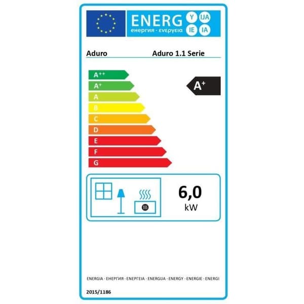 Vedspis - ADURO 1.1SK - 50315 - 6 KW - Stratite Grå