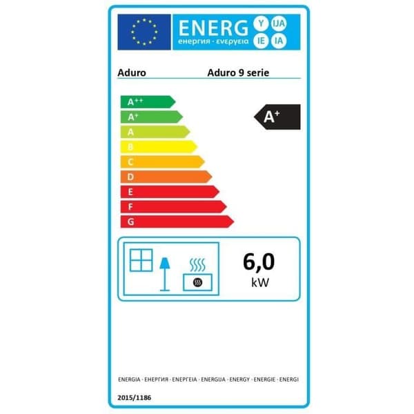 Vedspis - ADURO 9.1 - 50292 - 6 KW - Svart