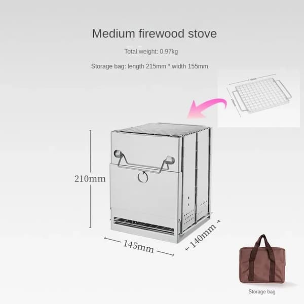 Udendørs Træovn, Kompakt Design, Høj Varmeeffektivitet,M 145X140X210mm