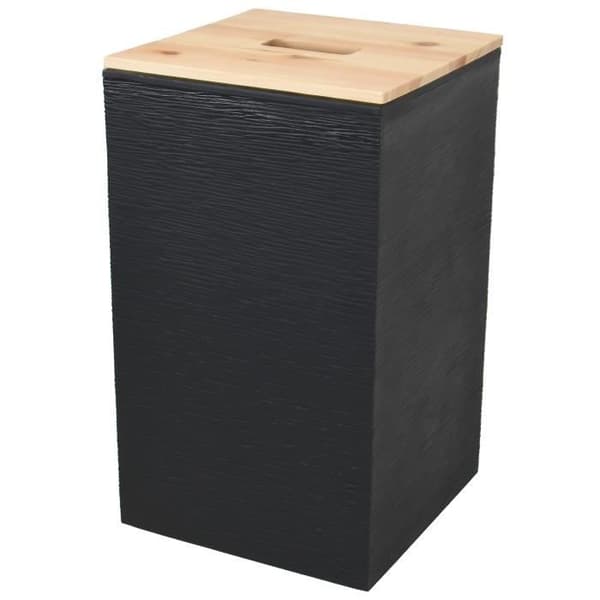 EDA Fyrkantig svart stenpelletslåda 20kg