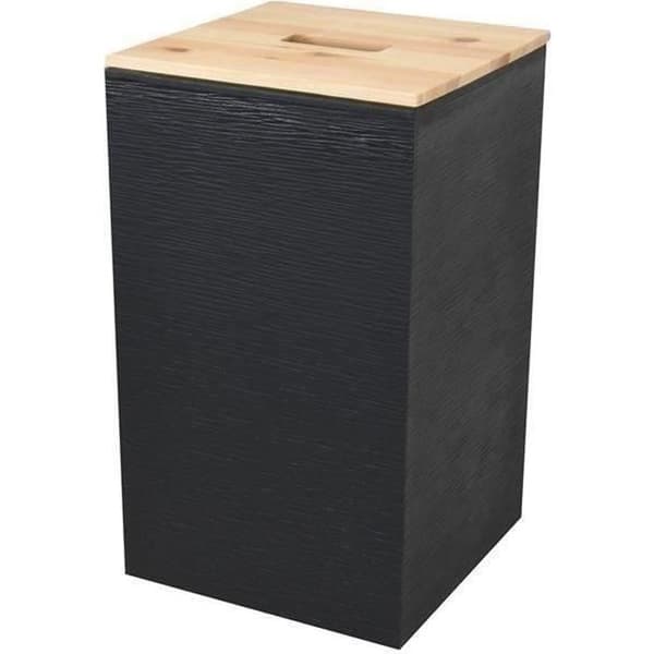 EDA Fyrkantig svart stenpelletslåda 20kg