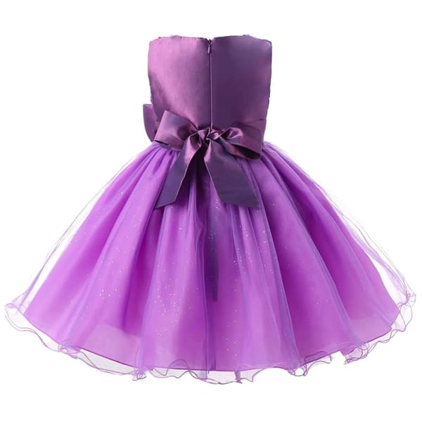Iltapuku rusetilla ja kukilla - Violetti