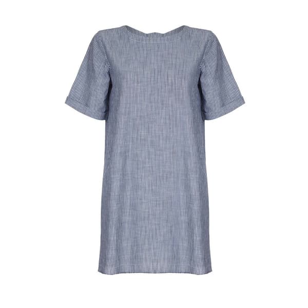 Yumi Womens/Ladies Relaxed Round Neck Tunic Dress Blue 12 UK