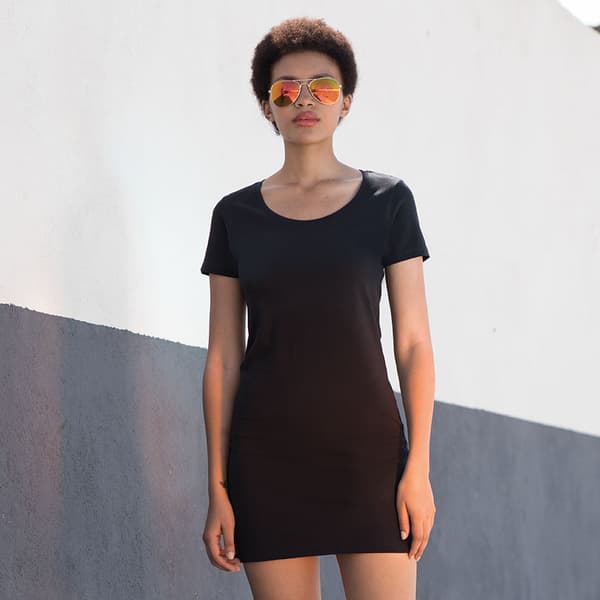 Skinni Fit Ladies/Womens Scoop Neck T-Shirt Dress