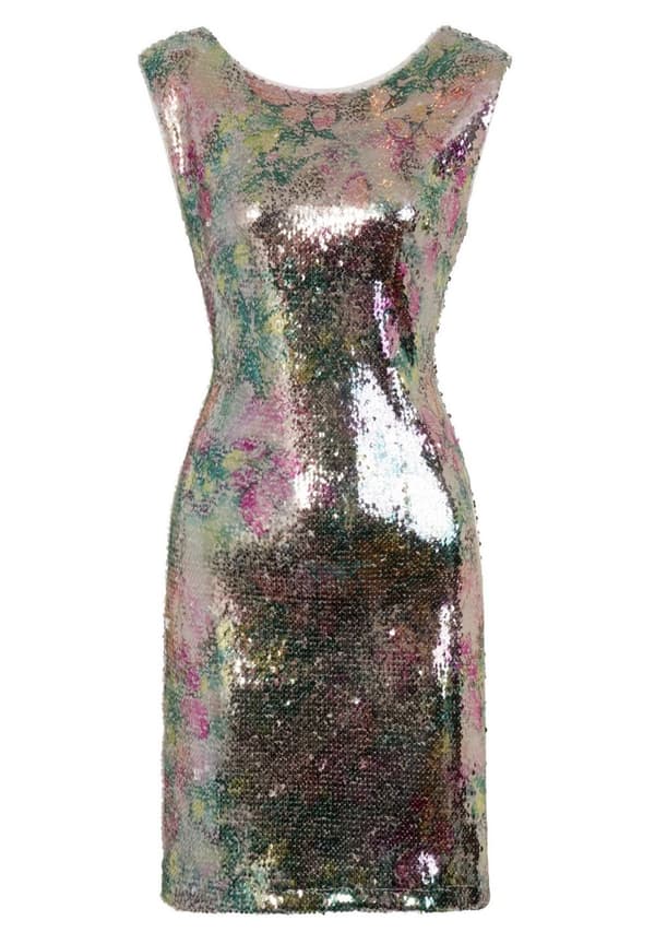 Girls On Film Aion metallic pailletkjole til kvinder/damer Silver 12 UK