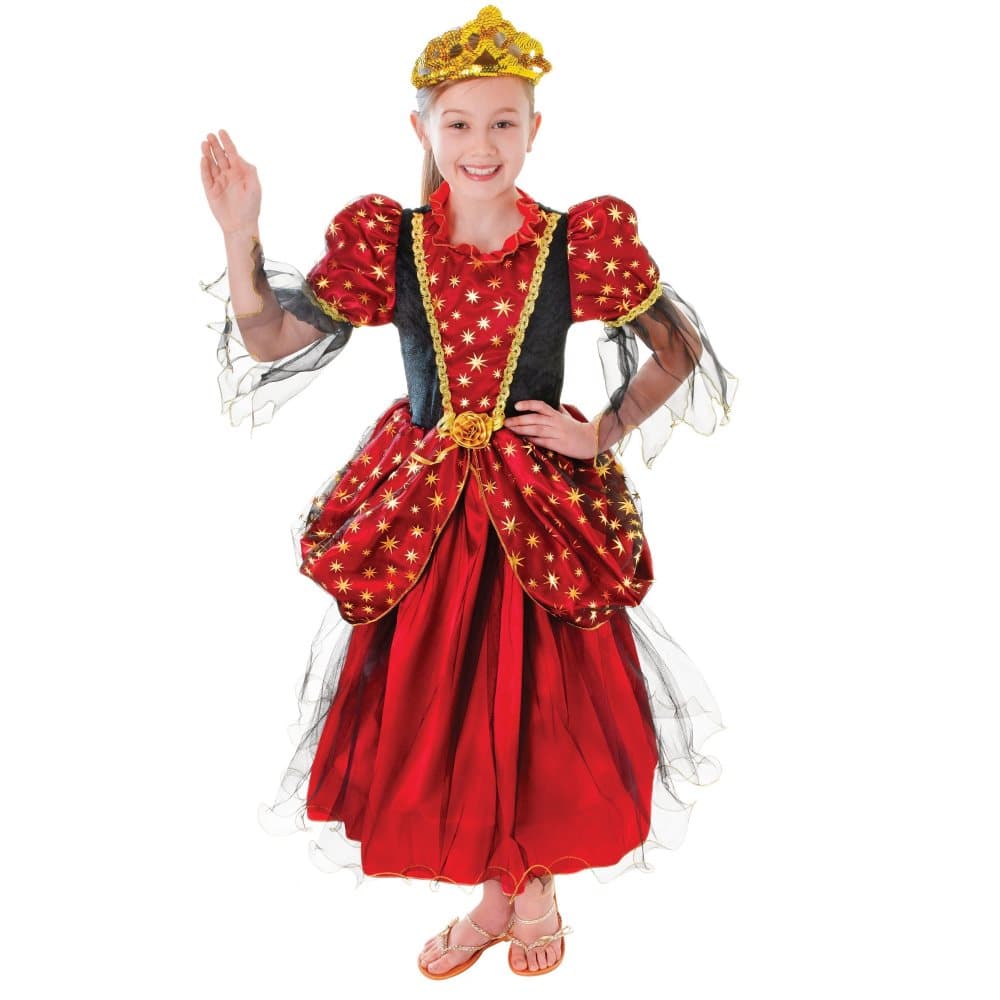 Bristol Novelty Flickor Gold Star Princess Dress Kostym