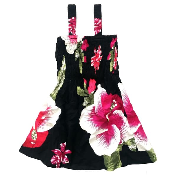 Mekko Musta vaaleanpunaisilla kukilla