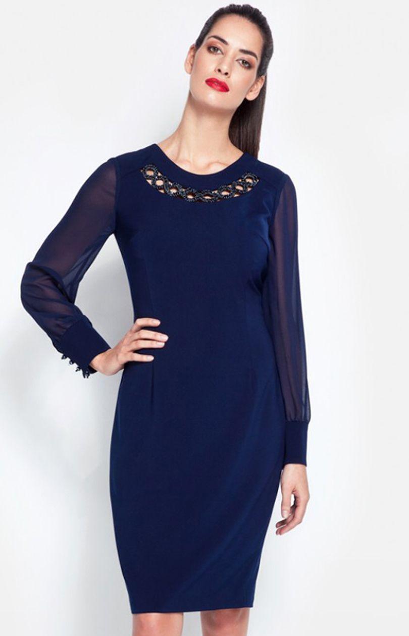 DRESS 2417, tummansininen, 40